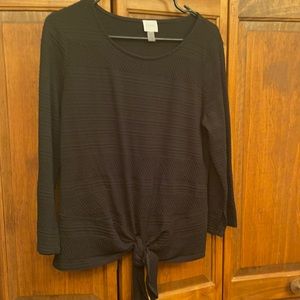 Cupid black tie waist top